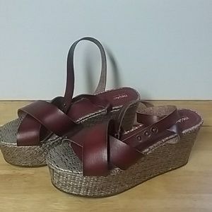 Mossimo ankle wrap platform wedge size 10